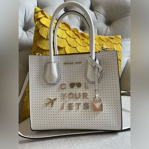 Michael Kors white mini tote